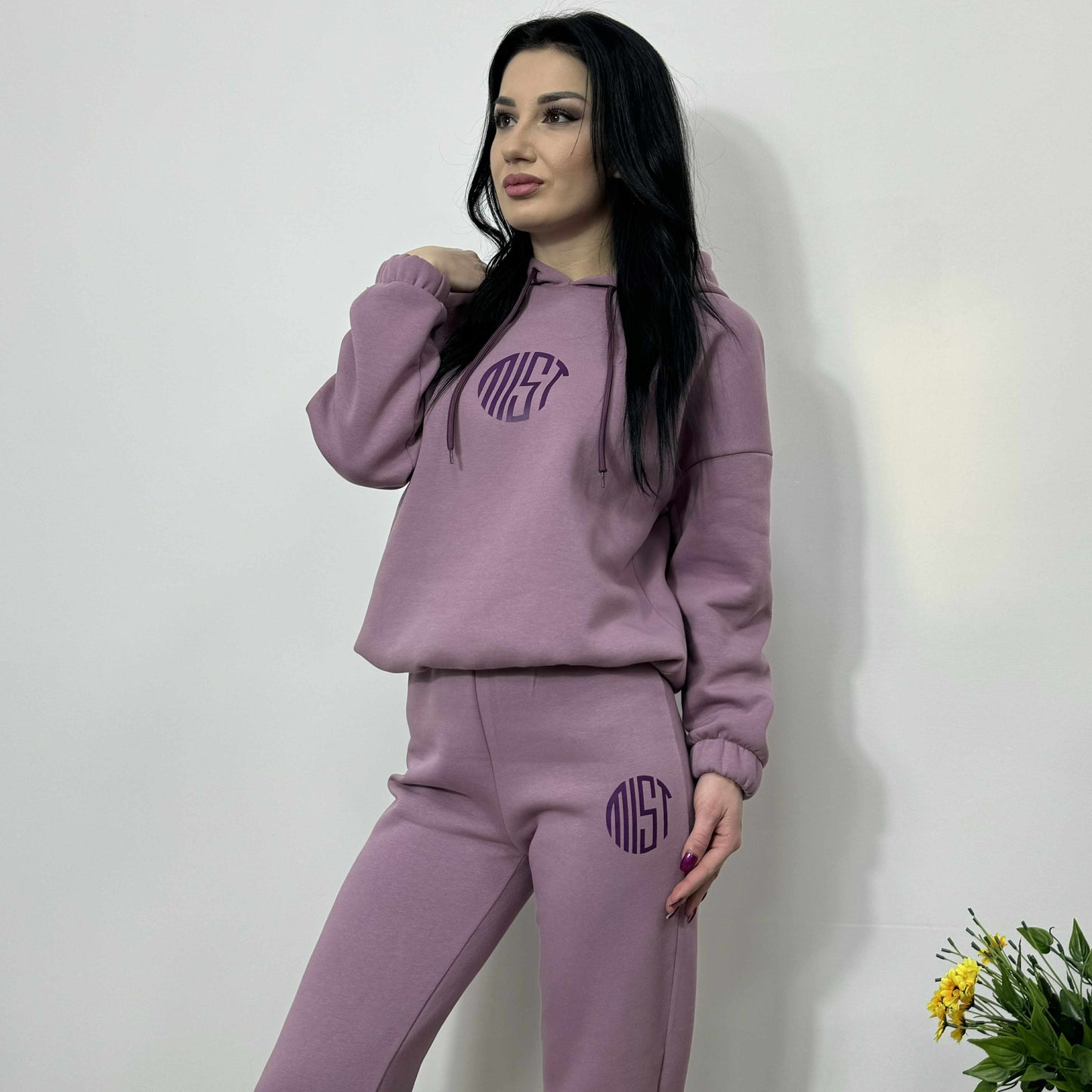 Ватиран комплект МИСТ от две части с качулка пепел от рози