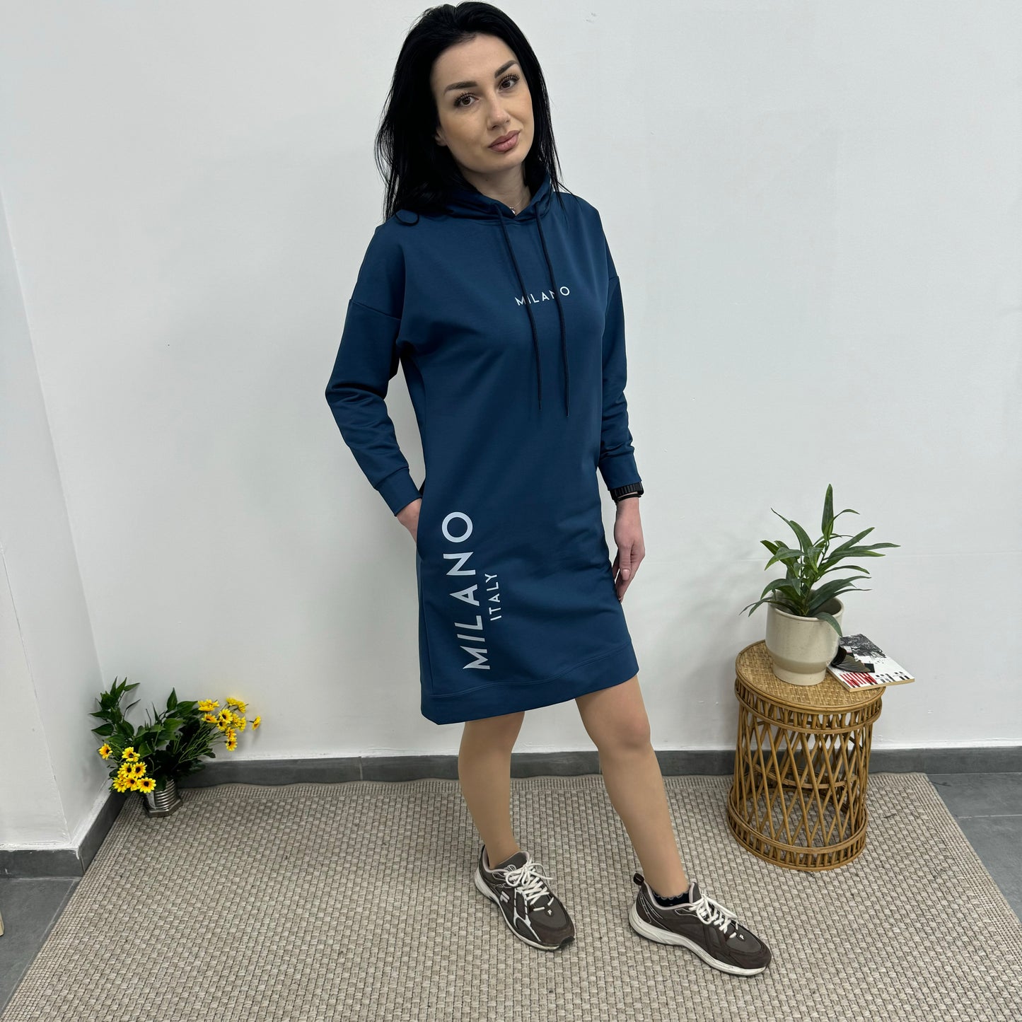 Модерна рокля Milano by Mist Petrol Blue