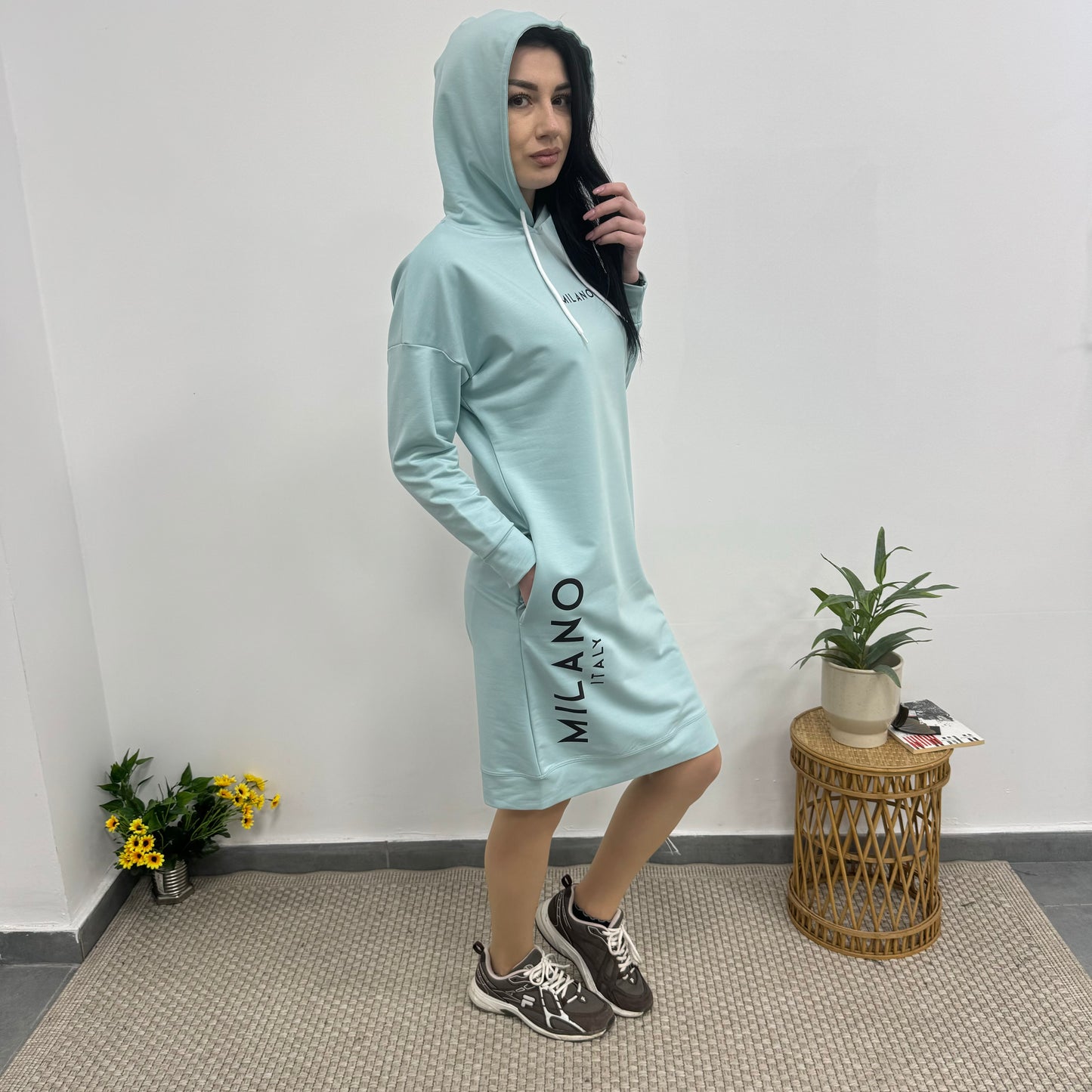 Модерна рокля Milano by Mist светло синя