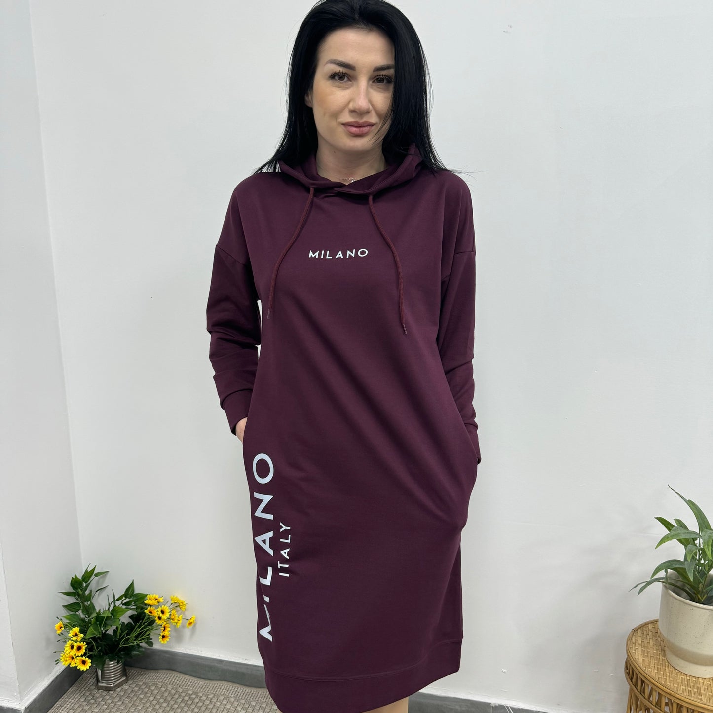 Модерна рокля Milano by Mist Dark Cherry