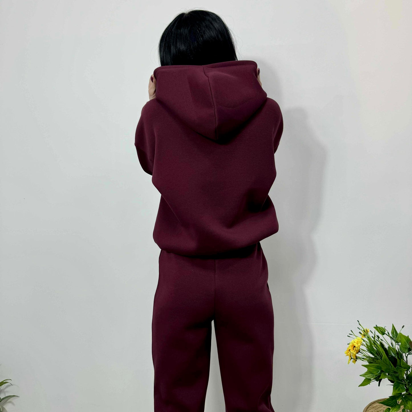 Ватиран комплект МИСТ от две части с качулка бордо