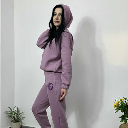 Ватиран комплект МИСТ от две части с качулка пепел от рози