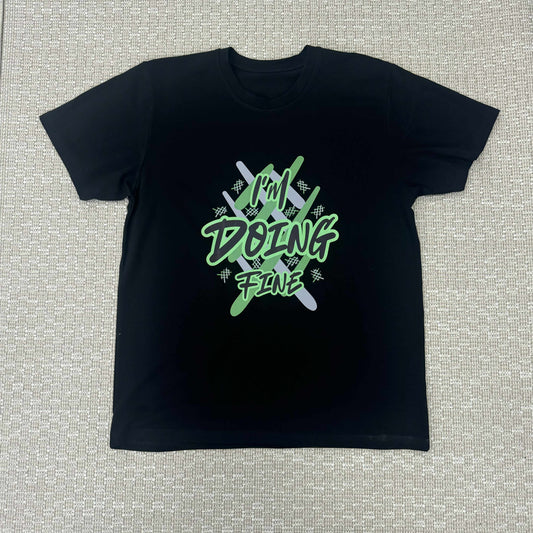 Мъжка тениска черна "I AM DOING FINE"