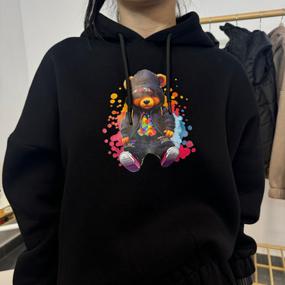 Ватиран комплект GANGSTA от две части с качулка - черен