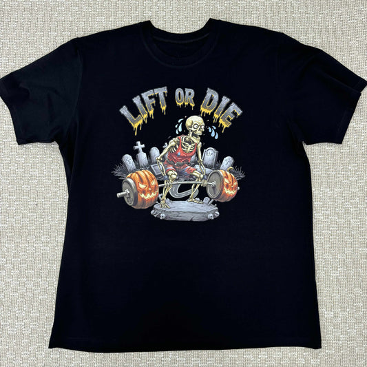 Мъжка тениска черна "LIFT OR DIE"