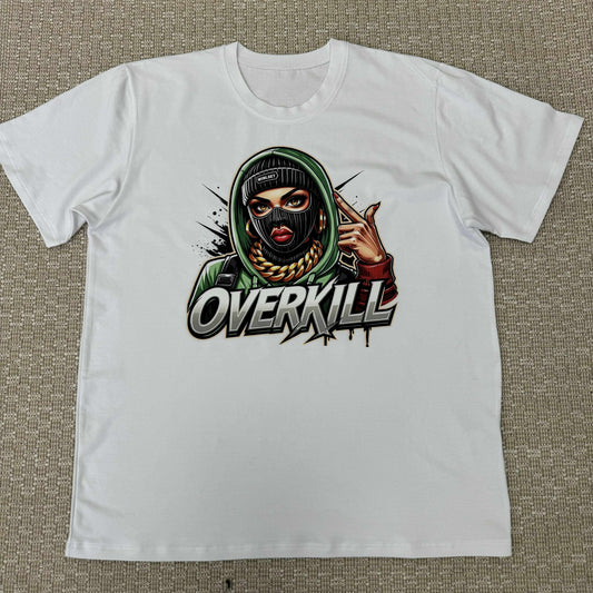 Мъжка тениска бяла "OVERKILL"