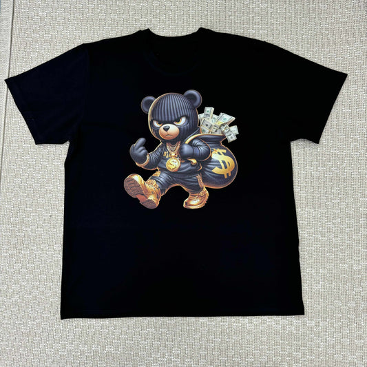 Мъжка тениска черна "TEDDY THIEF"