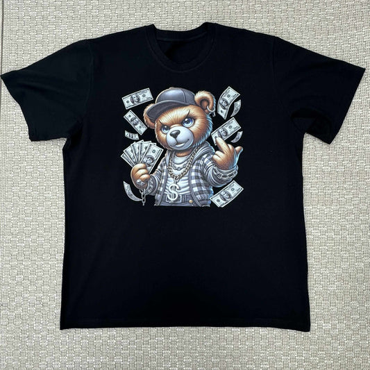 Мъжка тениска черна "TEDDY MONEY"