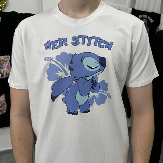 Мъжка тениска бяла Her Stitch