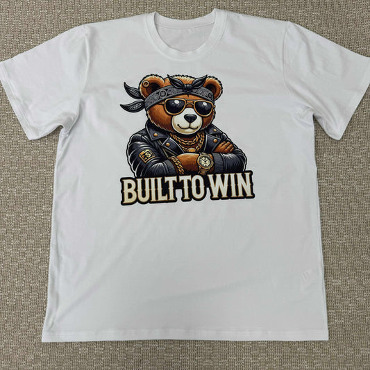 Мъжка тениска бяла "BUILT TO WIN"