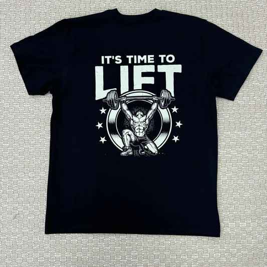 Мъжка тениска черна "IT'S TIMEE TO LIFT"