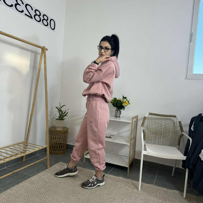 Ватиран комплект МИСТ от две части с качулка - розов