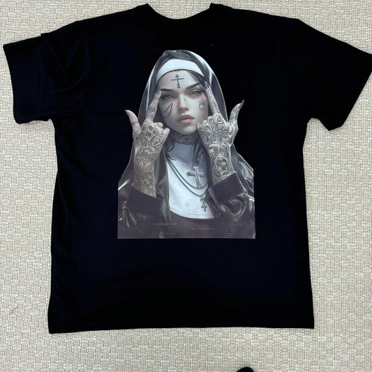 Мъжка тениска черна "NUN"