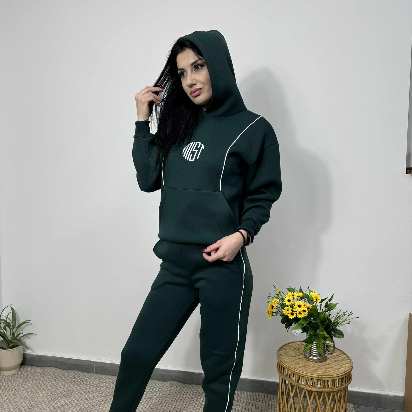 Български комплект Лили до 3XL тъмнозелен