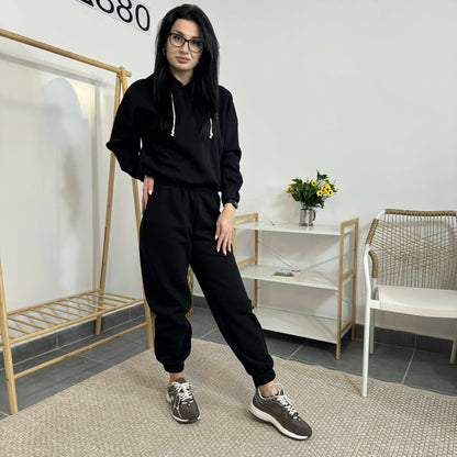 Ватиран комплект МИСТ от две части с качулка - черен