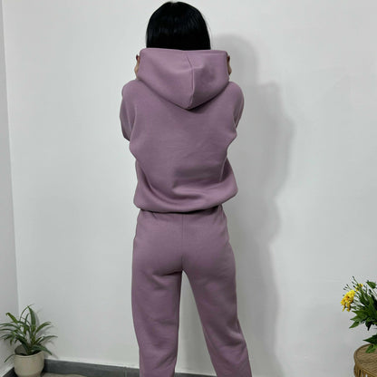 Ватиран комплект МИСТ от две части с качулка пепел от рози