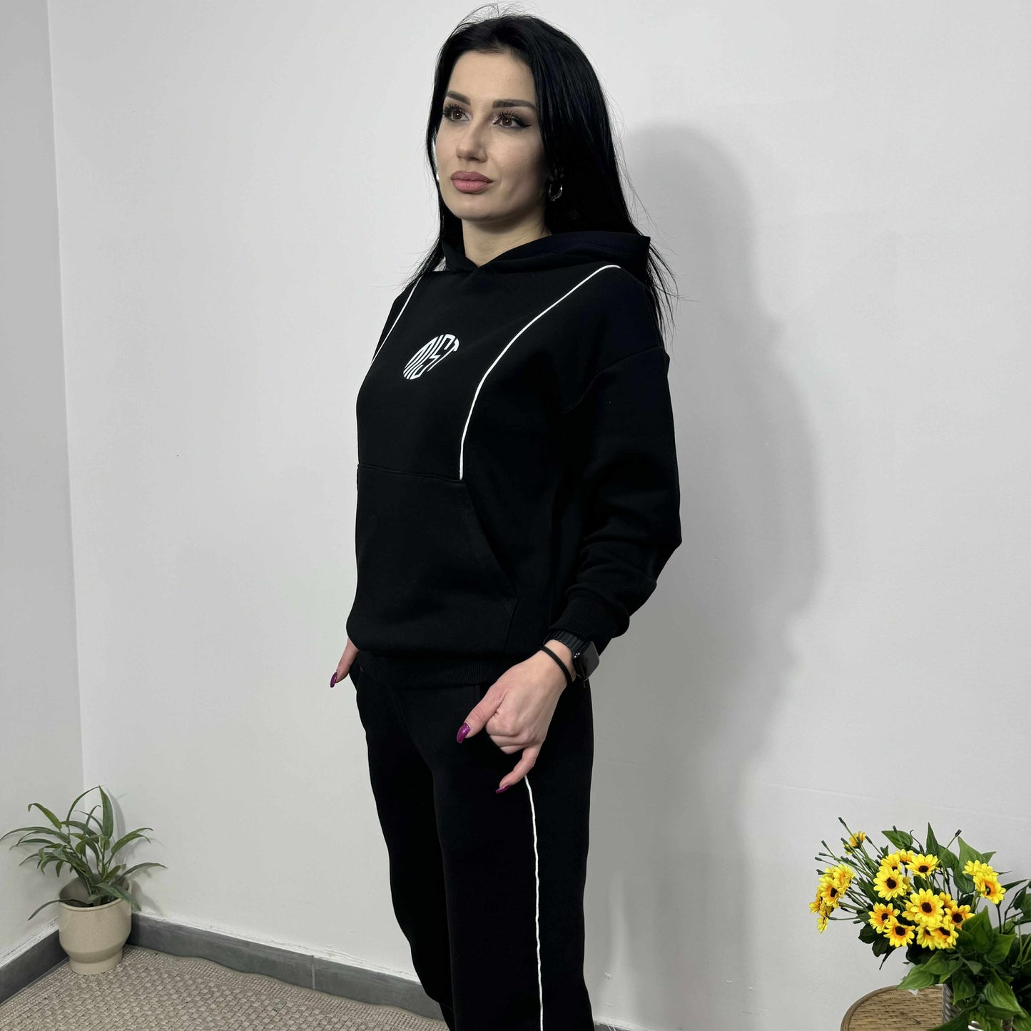 Български комплект Лили до 3XL черен