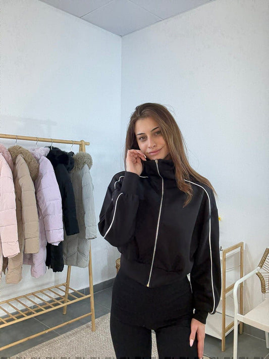 Дамска блуза с цип Лили 5539 черна