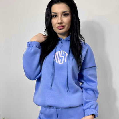 Ватиран комплект МИСТ от две части с качулка небесно синьо