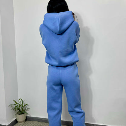 Ватиран комплект МИСТ от две части с качулка небесно синьо