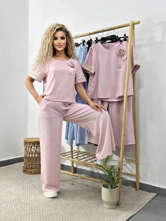 Дамски екип Цвети розов RR269