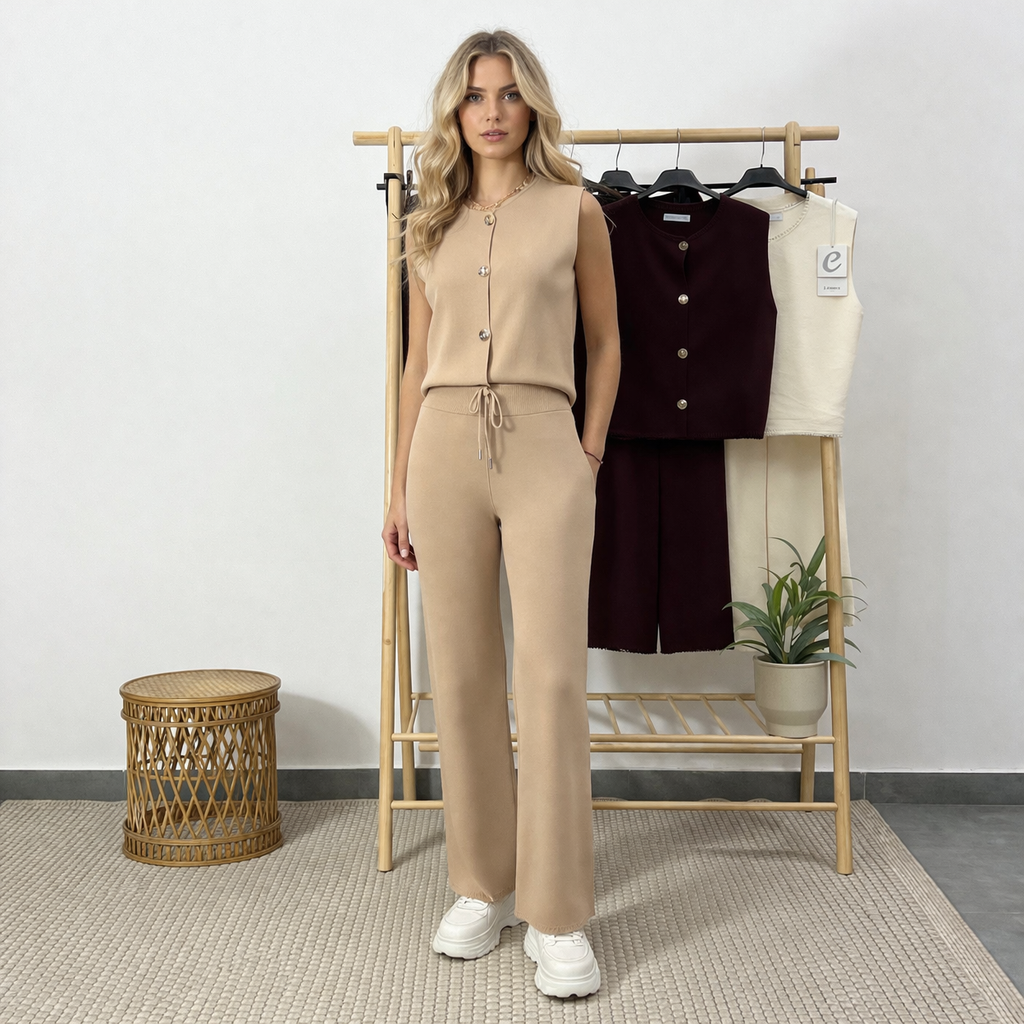 Удобен комплект плетиво бежов Т5240А