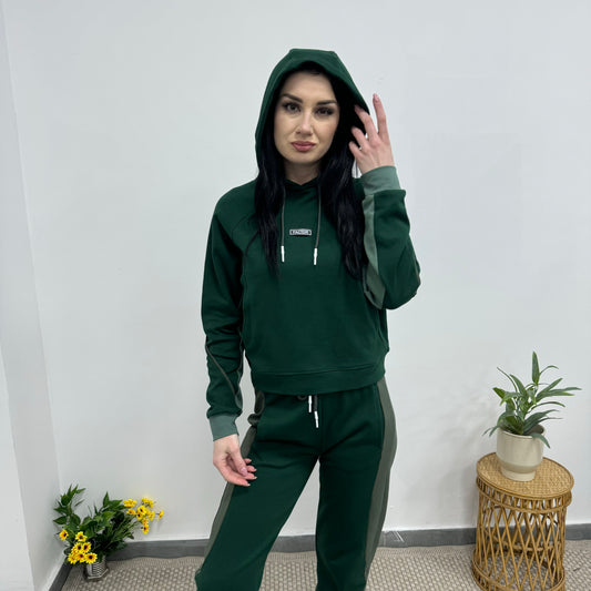 Дамски спортен екип Double Face тъмно зелен 25002
