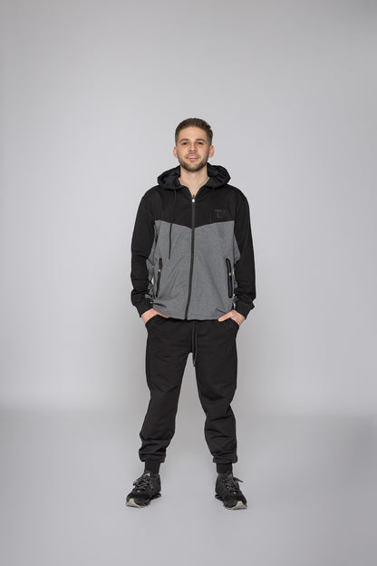 Мъжки спортен екип Ивайло TSB11B сиво черен Fit