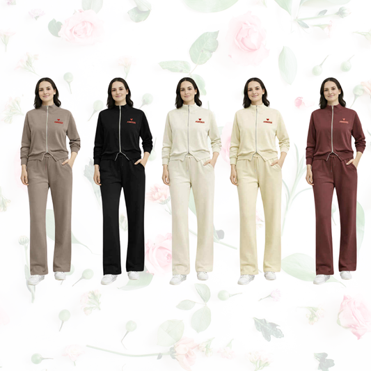 Дамски спортен екип с цип и висока яка 01