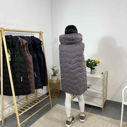 Дамска грейка с плътна вата и ефектни детайли Fashion пепел лила